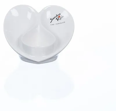 Produktbild von 6er Set Teelichthalter ANGEL HERZ weiß H. 7,5cm D. 10cm Porzellan Sandra Rich