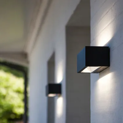 Produktbild von Lutec LED Außenwandleuchte Gemini anthrazit Up- & Downlight