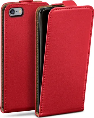 Produktbild von moex® Flip Case kompatibel mit iPhone 6s / iPhone 6 - Hülle mit 360 Grad Schutz, Rot