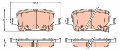 Produktbild von TRW Bremsbeläge Satz Hinten für OPEL Astra K Sports Tourer (B16) GDB2317