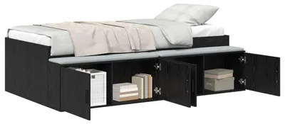 Zdjęcie produktu dla vidaXL Rama łóżka o wyglądzie czarnego dębu 70 x 190 cm materiał drewnopochodny