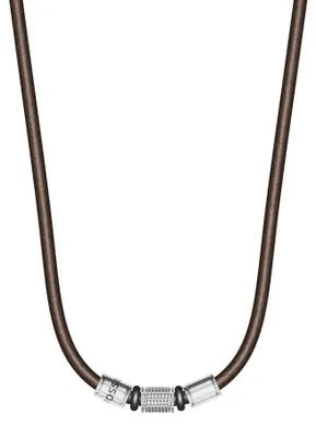 Produktbild von Fossil Halskette Herren Machine Rondelles Leder Braun JF05007998