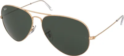 A pair of gold-rimmed aviator sunglasses with dark green lenses, shown against a white background.