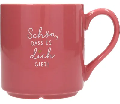 Produktbild von Lieblingsbecher Tasse Henkeltasse mit Spruch, 300 ml - Schön, dass es dich gibt!