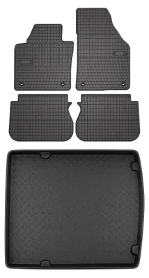 Produktbild von Gummimatten + Kofferraumwanne für Volkswagen Caddy III 2K 2004-2010 (2-Sitzer) – Schwarz, passgenau – Wielganizator SolidPRO