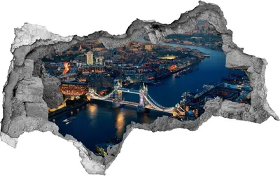 Produktbild von Selbstklebender Loch-3D-Aufkleber 95x73 cm Luftaufnahme von London