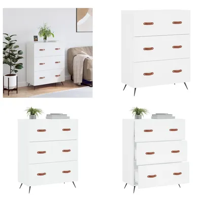 Obrázek produktu pro vidaXL Komoda bílá 69,5x34x90 cm materiál na bázi dřeva - Komoda - Komody - Zásuvková komoda - Zásuvková skříňka