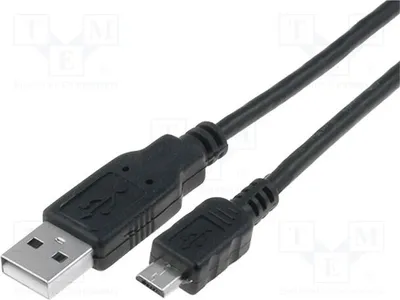 Produktbild von 1x Kabel USB A-Stecker,Micro-USB-B-Stecker 1,8m USB 2.0  schwarz CU271-018-PB USB-