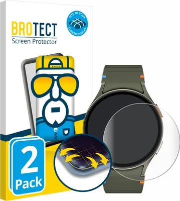 Produktbild von 2x BROTECT Fullscreen Schutzfolie für Samsung Galaxy Watch 7 (44 mm) Displayschutz Folie Fullcover Klar Transparent