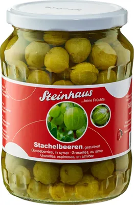 Obrázek produktu pro Steinhaus angrešt slazený ve sklenici ovocný sladkokyselý 720ml