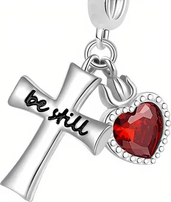 Image de Charms Pandora, croix avec cœur, charms Trusky