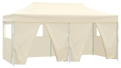 Immagine prodotto di Tenda professionale pieghevole per feste con 4 pareti laterali 3×6 m in acciaio crema