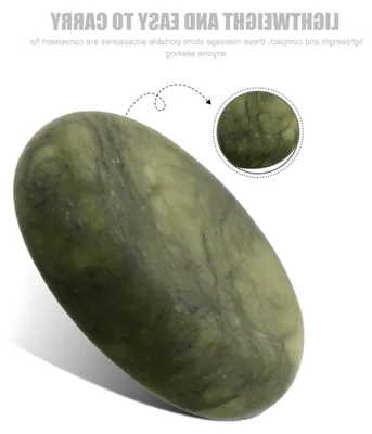 Produktbild von 3 Stück Hot Stone Massagesteine aus natürlichem Olivenstein 5x6cm für Wellness-Therapie und Gesichtsmassage