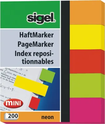 Produktbild von Haftmarker Neon 50x60mm mehrfarbig Packung mit 10 Stück