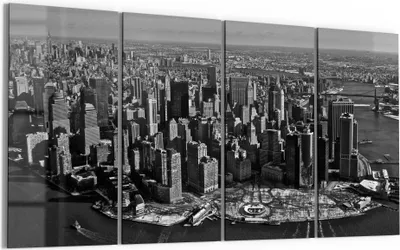 Produktbild von DEQORI Glasbild Echtglas 4x30x60 cm 'New Yorker Schatten' Wandbilder XXL groß
