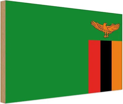 Image de vianmo Panneau en bois 30x40 cm Drapeau Sambias Flag of Zambia
