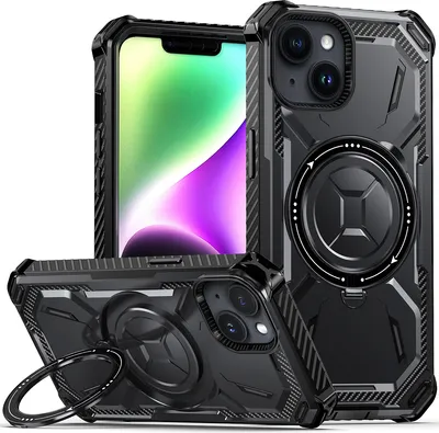 Produktbild von Schutzhülle für iPhone 13 / iPhone 14 Magnetisches Kickstand Hülle, Kompatibel mit Magsafe Ladegerät Schwarz