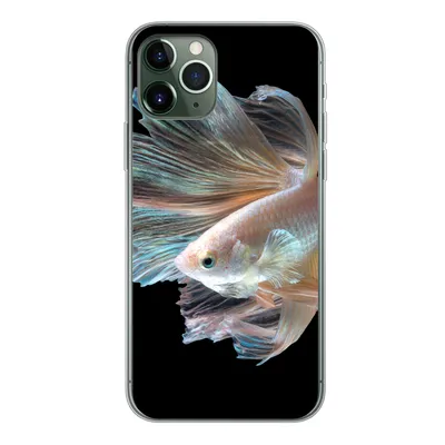Produktbild von MuchoWow® Handyhülle Schutzhülle Hülle für iPhone 11 Pro Fisch - Schwanz - Schwarz Silikon Softcase Handy Hülle - Handy
