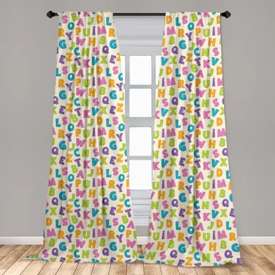 Immagine prodotto di Abakuhaus, tende per finestre, alfabeto ABC, set da 2 pannelli, 150 x 225 cm