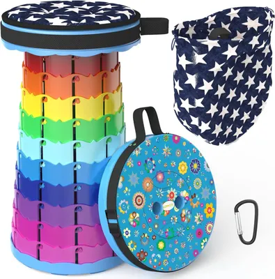 Produktbild von Teleskophocker, tragbar, 45 cm, belastbar bis 190 kg, für Camping