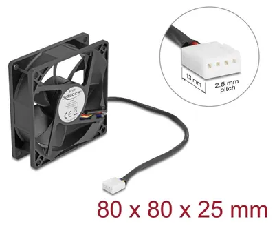 Obrázek produktu pro DeLOCK 67296, Ventilátor, 8 cm, 0,97 m³/h, Černá