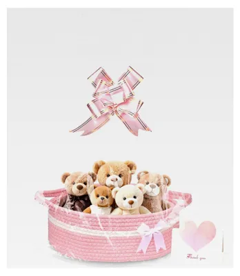 Produktbild von Geflochtener Geschenkkorb aus Leder zur Aufbewahrung: Korb für Geschenke mit transparenter Geschenkfolie, Geschenkschleife und Grußkarten für Hochzeit, Babyparty, Geburtstag, Erntedank und Weihnachten