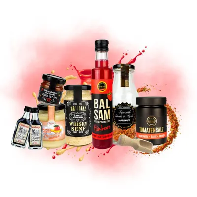Produktbild von Geschenkkorb für Feinschmecker mit Senf & Feinkost