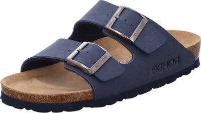 Produktbild von Rohde Damen Pantolette zwei Riemen Schnalle gepolstert Kork Fußbett Alba 5631, Größe:41 EU, Farbe:Blau