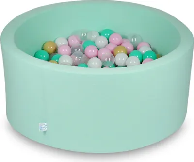 Obrázek produktu pro Suchý bazén 90x40 cm Mint s 300 míčky: Bílá, světle růžová, průhledná, béžová, mátová
