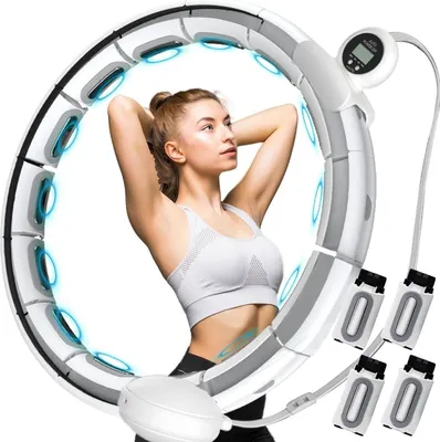 Produktbild von Smart Hula Hoop Reifen Erwachsene, 20 Segments Verstellbare Fitness Hula Hoop Reifen mit Gewicht Zähler, Smart Hula Hoop Leise