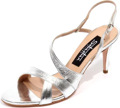Produktbild von F9446 sandalo donna silber SEBASTIAN scarpe laminierte Wirkung Schuh Frau