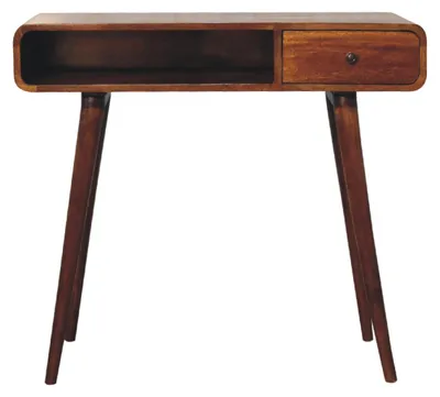 Produktbild von Artisan Furniture Massivholz-Schreibtisch Curved in Kastanienfinish