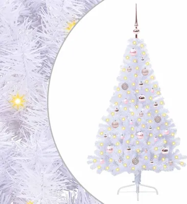 Imagen del producto de vidaXL Árbol de Navidad artificial, blanco, 150 cm, de PVC y acero