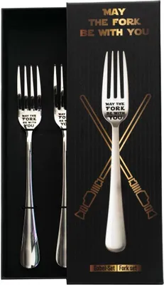 Produktbild von getDigital May the fork be with you, Gabel Besteck-Set, Edelstahl, 2 Stück, spülmaschinenfest