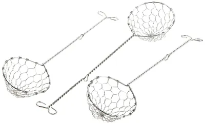 3er-Set Edelstahl Fondue-Siebe, 5,1x6,9x30,1 cm