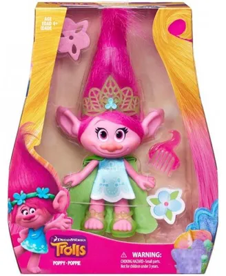 Image de Trolls poppy - figurine 23 cm - dessin animé - hasbro b7355