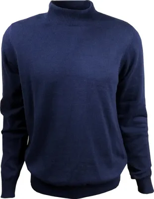 Obrázek produktu pro Pánský svetr s rolákem Pánský jemný pletený teplý základní rolák s dlouhým rukávem Košile volný čas Slim fit Mikina Poloviční límec Svetr Barva: modrá, Velikost: 3XL