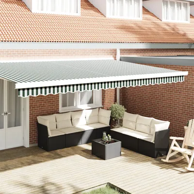 Immagine prodotto di vidaXL Tende da tenda da sole di ricambio, verde e bianco, 480 x 20 cm, poliestere