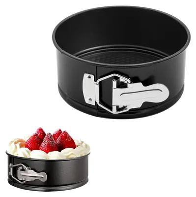 Produktbild von Springform Rund, 6 Zoll (ca. 16 cm) Kuchenform, runde Backform mit Flachboden, für Kuchen, Pizza und Pfannkuchen