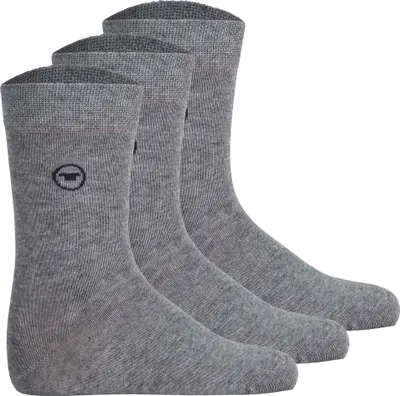 Produktbild von TOM TAILOR Uni Kinder Socken, 3er Pack - Strümpfe, Baumwolle, Logo, einfarbig Grau 31-34