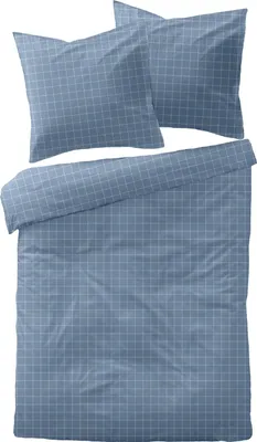Obrázok produktu pre Satinová obliečka na prikrývku Dormisette Mako, moderný vzor, modrá, rozmery 135x200 cm + 80x80 cm
