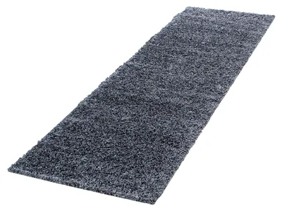 Produktbild von Villa Möbel Lifiva Wohnzimmer-Teppich, Hochflor-Teppich, Shaggy, Einfarbig, Farbe:Grau, Grösse:80x250 cm