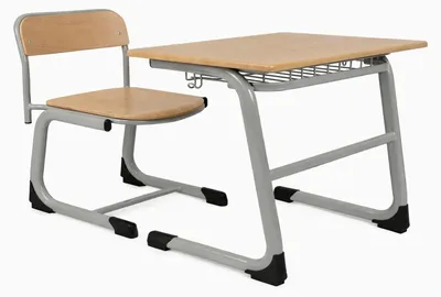 Produktbild von Moderne Schulbank mit Stuhl klassisch stabil für Schule und Lernen