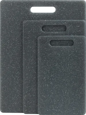 Produktbild von Krumble Schneidebretter 3 Stück - Schneidebrett - Servierbrett - Brotbrett - Kunststoff - rechteckig - spülmaschinenfest - 27,5 x 36,5 x 0,5 cm (lxbxh) - Anthrazit - Grau