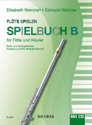 Immagine prodotto di "Flöte Spielen, Spielbuch B", libro di esercizi per flauto e pianoforte, con CD audio