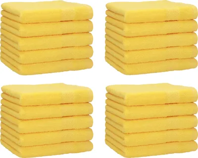 Produktbild von Betz 20 Stück Gästetücher 30x50 cm PREMIUM 100% Baumwolle Set  Farbe: gelb