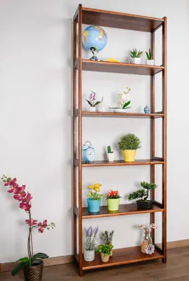 Produktbild von Regal Kiefer massiv Vollholz Nussfarben Junco 54B - 200 x 70 x 30 cm (H x B x T)