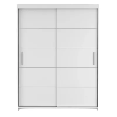 Produktbild von Schwebetürenschrank Kleiderschrank Schrank 150 cm Weiß/Weiß mit Zierleisten Vista 06