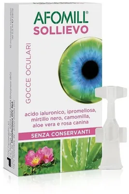 Productafbeelding van AFOMILL SOLLIEVO oogdruppels, 10 flacons van 0,5 ml