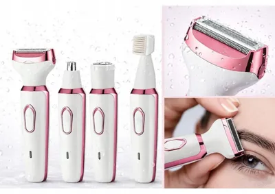 Produktbild von Elektrischer Trimmer 4 in 1 für Gesicht und Körper ohne Hautreizungen mit Präzisionsklingen für Augenbrauen Nase Achseln Beine Bikini
